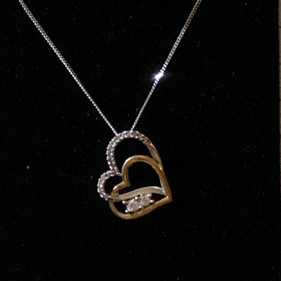 Paris Jewelers 10kt Gold & Diamond Heart Necklace - Picture 2 of 7